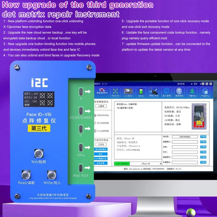 i2C IFace-V8i 3rd Face ID Dot Matrix Projection Repair Programmer For iPhone X-12 Pro max-garmade.com