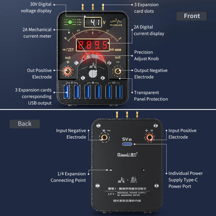 Qianli LT1 Digital Display Power Meter Isolated Power Supply DC Diagnostic Instrument-garmade.com