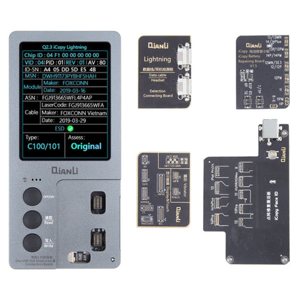 For iPhone 6 - 14 Pro Max 5 in 1 Qianli iCopy Plus 2.2 Repair Detection Programmer Set, Plug: US-garmade.com