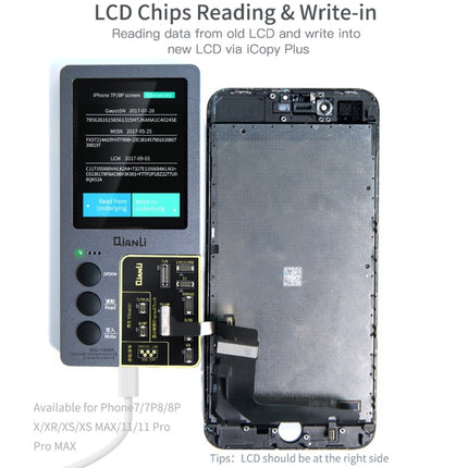For iPhone 6 - 14 Pro Max 5 in 1 Qianli iCopy Plus 2.2 Repair Detection Programmer Set, Plug: EU-garmade.com