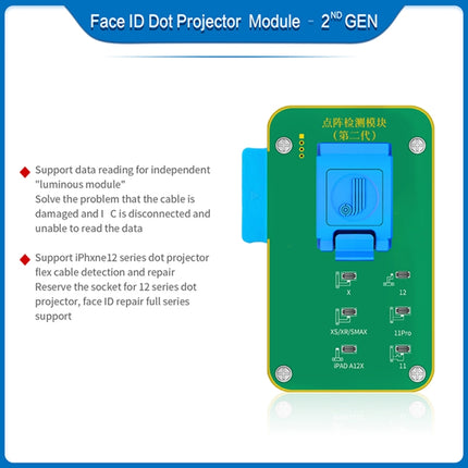 JC F2 Dot Matrix Module Testing 2nd Gen For iPhone X~12 Series-garmade.com