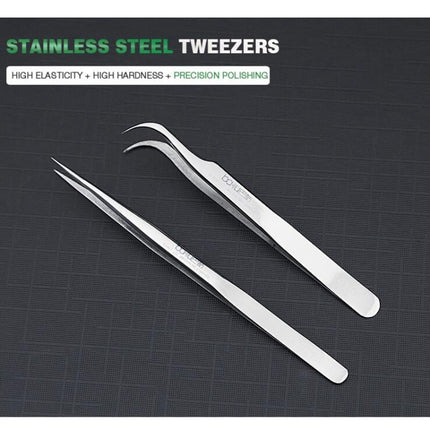 BAKU BA-i6-7-sa Stainless Steel Curved Tweezers-garmade.com