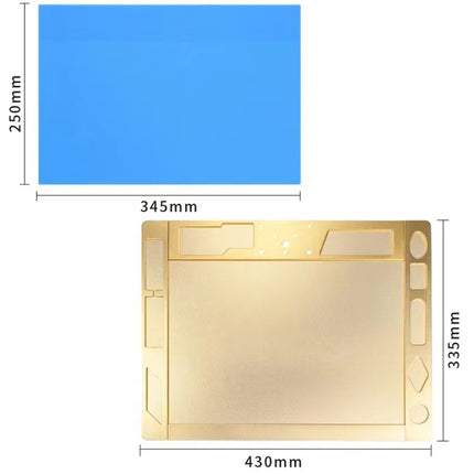 Aluminum Alloy Multi-function Microscope Base Workbench Electronic Mat Welding Blanket (Gold)-garmade.com