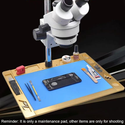 Aluminum Alloy Multi-function Microscope Base Workbench Electronic Mat Welding Blanket (Gold)-garmade.com