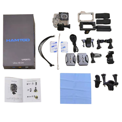 HAMTOD S9 UHD 4K WiFi Sport Camera with Waterproof Case, Generalplus 4247, 2.0 inch LCD Screen, 170 Degree Wide Angle Lens (Gold)-garmade.com