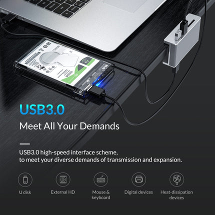 ORICO MH2AC-U3 Clip-type 2 Ports USB3.0 HUB with SD Card Reader-garmade.com