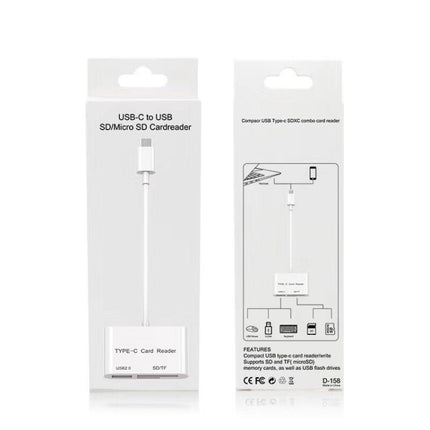D-158 USB-C to USB SD/Micro SD Card Reader-garmade.com