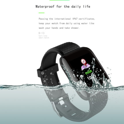 D13 1.3 inch OLED Color Screen Smart Bracelet IP67 Waterproof, Support Call Reminder/ Heart Rate Monitoring /Blood Pressure Monitoring/ Sleep Monitoring/Excessive Sitting Reminder/Blood Oxygen Monitoring(Blue)-garmade.com