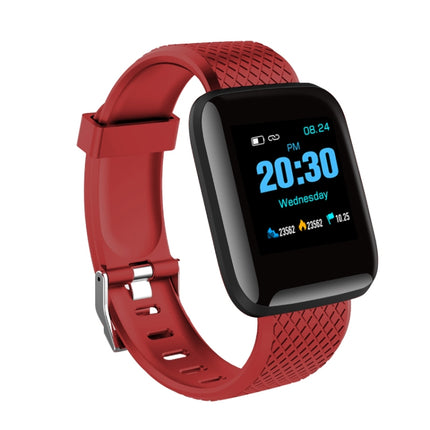 D13 1.3 inch OLED Color Screen Smart Bracelet IP67 Waterproof, Support Call Reminder/ Heart Rate Monitoring /Blood Pressure Monitoring/ Sleep Monitoring/Excessive Sitting Reminder/Blood Oxygen Monitoring(Red)-garmade.com