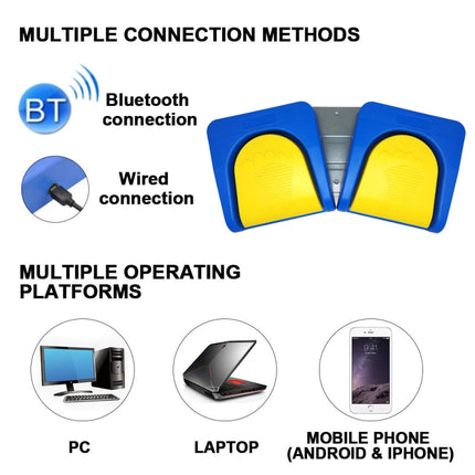 Wireless Bluetooth USB Double Foot Pedal-garmade.com