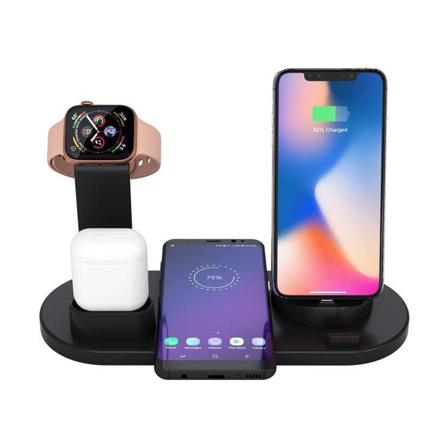 HQ-UD15 Rotatable Wireless Charging Base with Stand for Phones / iWatches / AirPods (Black)-garmade.com