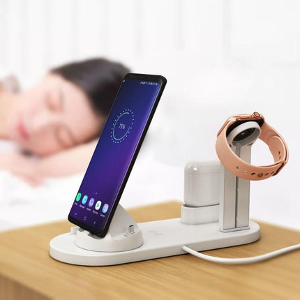 HQ-UD15 Rotatable Wireless Charging Base with Stand for Phones / iWatches / AirPods (Black)-garmade.com