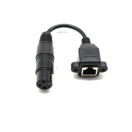 15cm XLR 3 Pin Female To RJ45 Female Network Connector Adapter Converter Cable-garmade.com