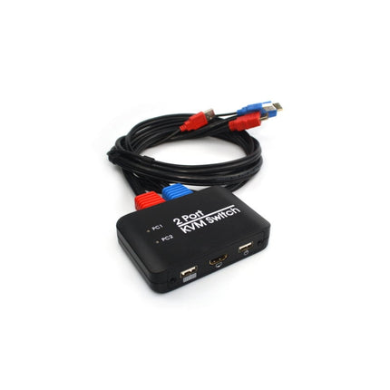 2 Ports USB HDMI KVM Switch Switcher with Cable for Monitor, Keyboard, Mouse, HDMI Switch, Support U Disk Read-garmade.com