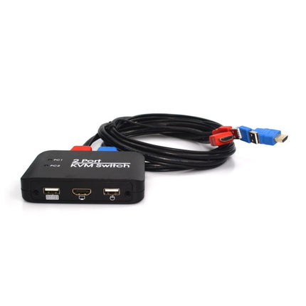 2 Ports USB HDMI KVM Switch Switcher with Cable for Monitor, Keyboard, Mouse, HDMI Switch, Support U Disk Read-garmade.com
