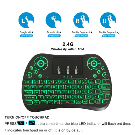 I8 Max 2.4GHz Mini Wireless Keyboard with Touchpad Rechargeable Fly Air Mouse Smart Game 7-color Backlit-garmade.com