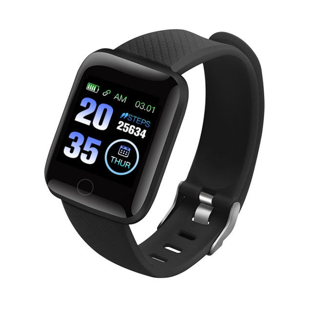 116plus 1.3 inch Color Screen Smart Bracelet IP67 Waterproof, Support Call Reminder/ Heart Rate Monitoring /Blood Pressure Monitoring/ Sleep Monitoring/Excessive Sitting Reminder/Blood Oxygen Monitoring(Black)-garmade.com