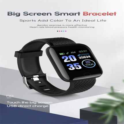 116plus 1.3 inch Color Screen Smart Bracelet IP67 Waterproof, Support Call Reminder/ Heart Rate Monitoring /Blood Pressure Monitoring/ Sleep Monitoring/Excessive Sitting Reminder/Blood Oxygen Monitoring(Green)-garmade.com