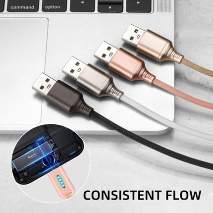 8 Pin Interface Zinc Alloy Marquee Luminous Intelligent Automatic Power off Charging Data Cable(black)-garmade.com