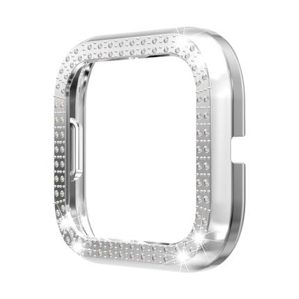 For Fitbit versa 2 PC Double-row Diamond-encrusted Protective Shell(Silver)-garmade.com