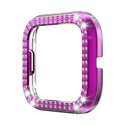 For Fitbit versa 2 PC Double-row Diamond-encrusted Protective Shell(Purple)-garmade.com