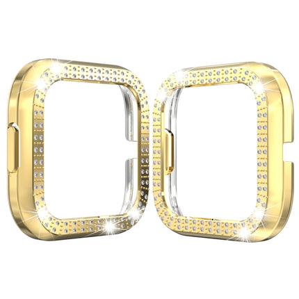 For Fitbit versa 2 PC Double-row Diamond-encrusted Protective Shell(Gold)-garmade.com