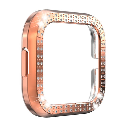 For Fitbit versa 2 PC Double-row Diamond-encrusted Protective Shell(Rose gold)-garmade.com