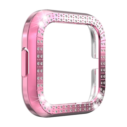 For Fitbit versa 2 PC Double-row Diamond-encrusted Protective Shell(Pink)-garmade.com