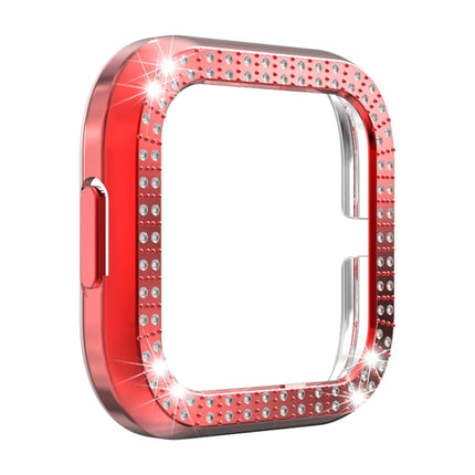 For Fitbit versa 2 PC Double-row Diamond-encrusted Protective Shell(Red)-garmade.com