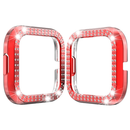 For Fitbit versa 2 PC Double-row Diamond-encrusted Protective Shell(Red)-garmade.com