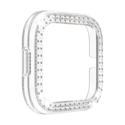 For Fitbit versa 2 PC Double-row Diamond-encrusted Protective Shell(Transparent)-garmade.com
