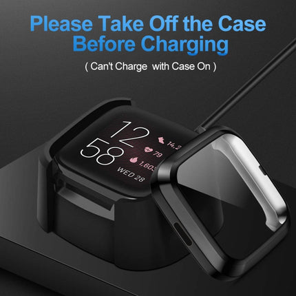 For Fitbit versa 2 Plating TPU All-inclusive Protective Shell(Black)-garmade.com