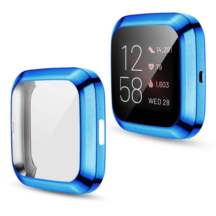 For Fitbit versa 2 Plating TPU All-inclusive Protective Shell(Blue)-garmade.com