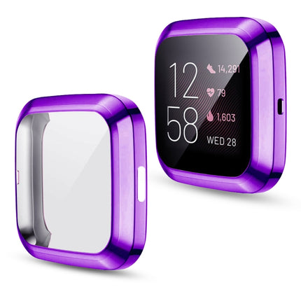 For Fitbit versa 2 Plating TPU All-inclusive Protective Shell(Purple)-garmade.com