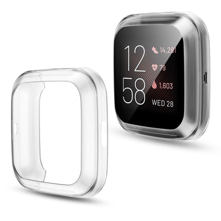 For Fitbit versa 2 Plating TPU All-inclusive Protective Shell(Transparent)-garmade.com