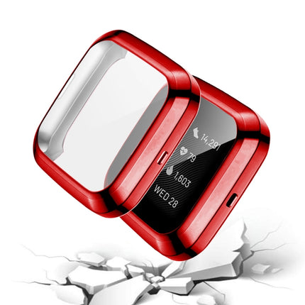 For Fitbit versa 2 Plating TPU All-inclusive Protective Shell(Red)-garmade.com