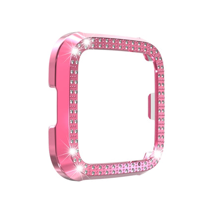 For Fitbit versa / versa lite PC Double-Row Diamond-Encrusted Protective Shell(Pink)-garmade.com