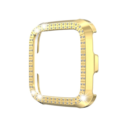 For Fitbit versa / versa lite PC Double-Row Diamond-Encrusted Protective Shell(Gold)-garmade.com