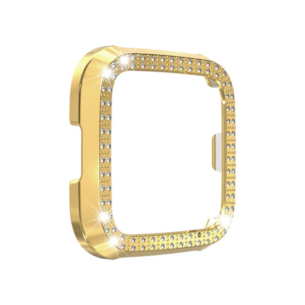 For Fitbit versa / versa lite PC Double-Row Diamond-Encrusted Protective Shell(Gold)-garmade.com