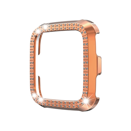 For Fitbit versa / versa lite PC Double-Row Diamond-Encrusted Protective Shell(Rose Gold)-garmade.com