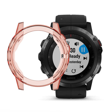 Suitable for Garmin Fenix 5 & 5 Plus transparent TPU Silica Gel Watch Case(Transparent orange)-garmade.com
