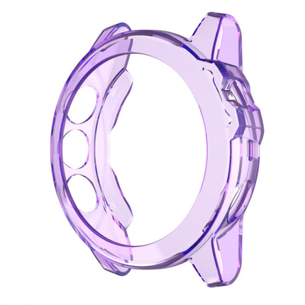 Suitable for Jiaming Fenix 5S & 5S Plus Transparent TPU Silica Gel Watch Case(Transparent purple)-garmade.com