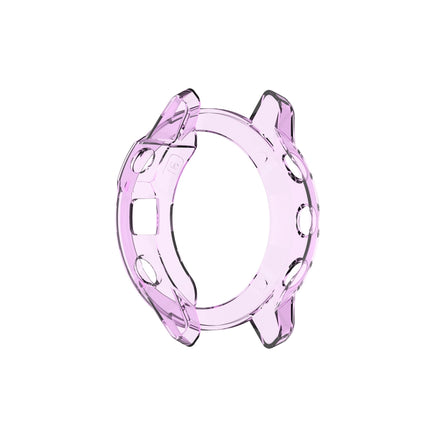 Suitable for Garmin Fenix 6S / 6S Pro transparent TPU Silica Gel Watch Case(Transparent purple)-garmade.com