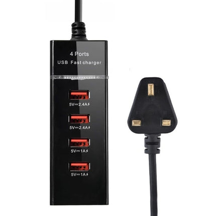 5V 4.1A 4 USB Ports Charger Adapter with Power Plug Cable, Cable Length: 1.5m, UK Plug-garmade.com