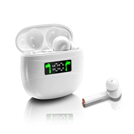 J3 Pro TWS Hifi Wireless Bluetooth 5.2 Earphone LED Display Waterproof Sports Gaming Headset Noise Earbuds(White)-garmade.com