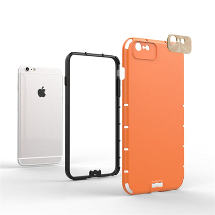 For iPhone 6 Plus & 6s Plus Shockproof Grain PC + TPU Case(Orange)-garmade.com
