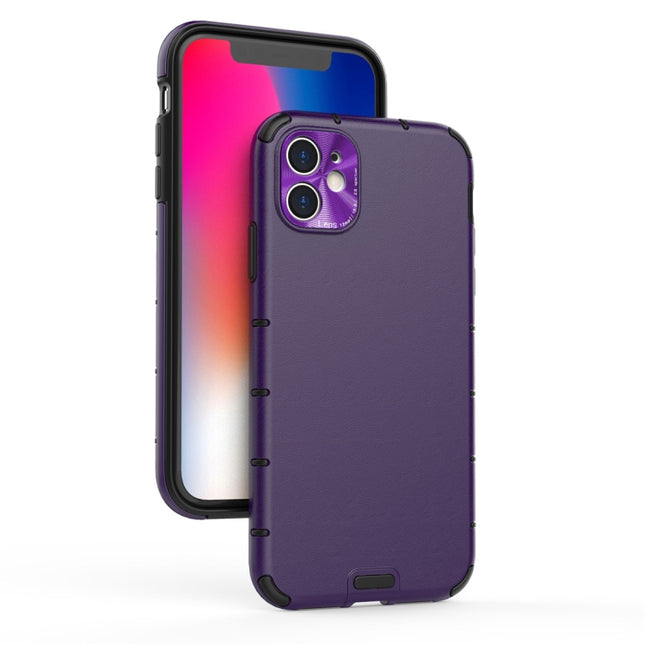 For iPhone 11 Pro Max Shockproof Grain PC + TPU Case(Purple)-garmade.com