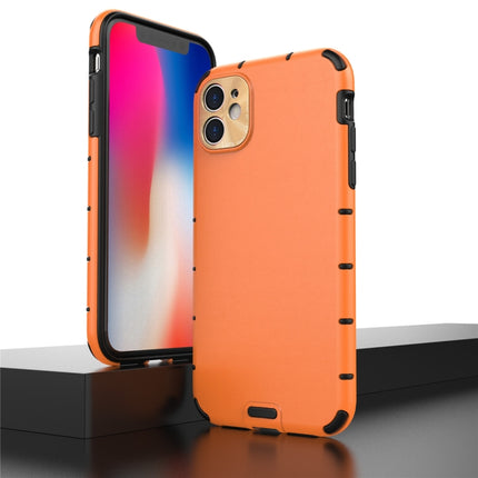For iPhone 11 Pro Max Shockproof Grain PC + TPU Case(Orange)-garmade.com