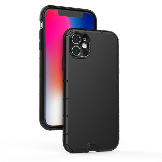 For iPhone 11 Pro Max Shockproof Grain PC + TPU Case(Black)-garmade.com