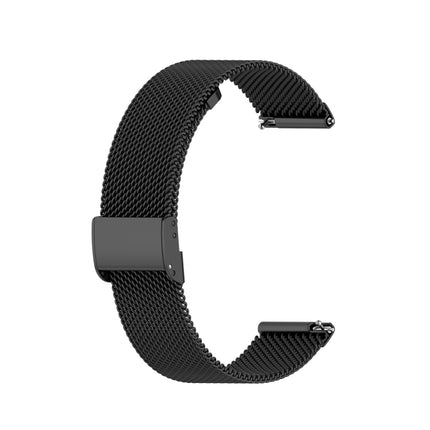 For Huawei GT/GT2 46mm/ Galaxy Watch 46mm/ Fossil Fossil Gen 5 Carlyle 46mm Stainless Steel Mesh Watch Wrist Strap 22MM(Black)-garmade.com